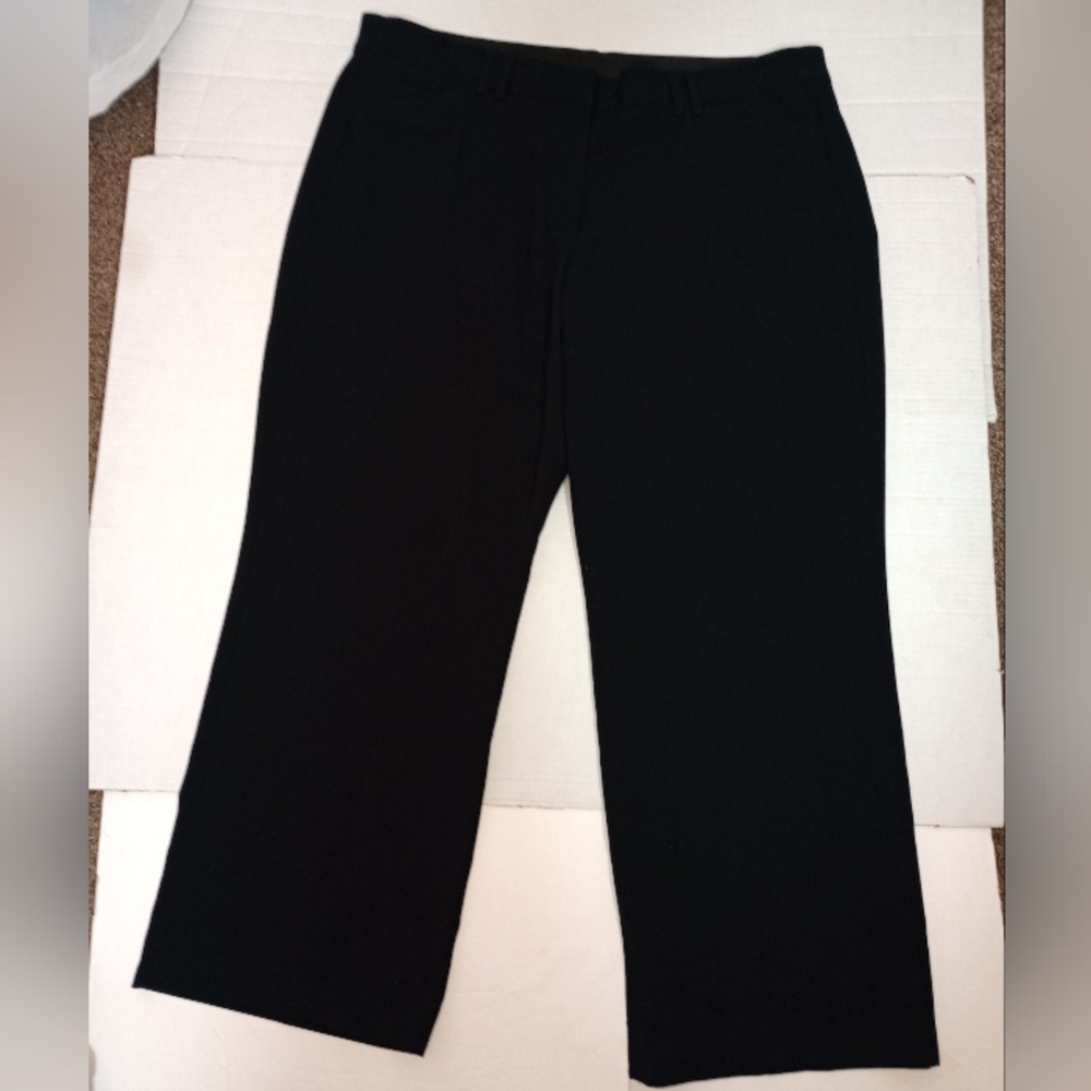 2Pc:Lane Bryant Pants+E. 5th Blouse, Bell Sleeve,Black BttnUp, Strght Leg,Zip,24